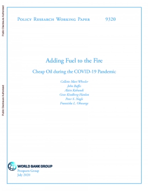 World Bank: Adding Fuel to the Fire: Cheap Oil during the COVID-19 Pandemic - July 2020 - eng (pdf)