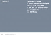 Минпромторг России: Доклад о целях и задачах Минпромторга России на 2019 год и основных результатах деятельности за 2018 год (pdf)